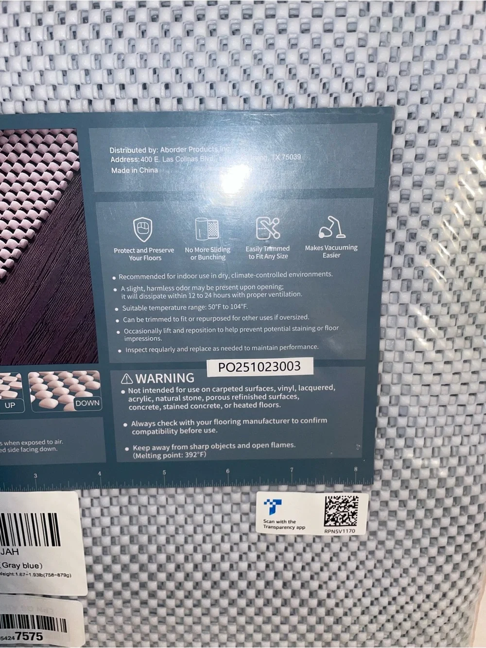 White Textured Anti-Slip Floor Mat Pad - Unbranded